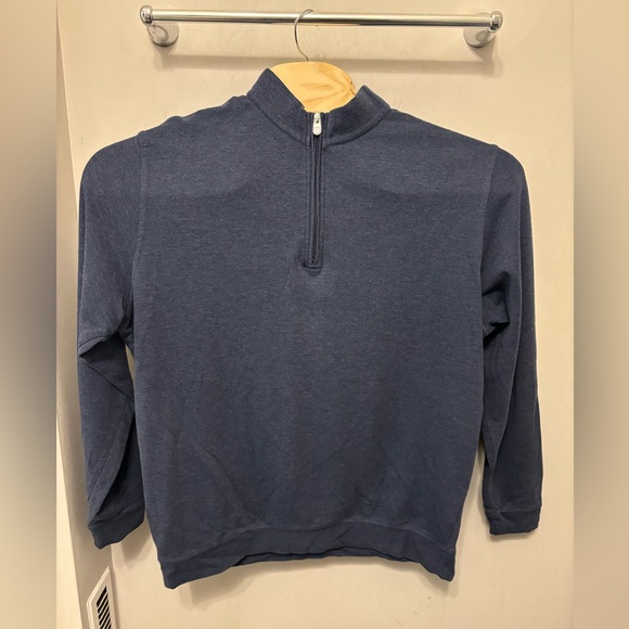 Peter Millar Pullover Mens XL Navy Blue Crown Comfort Quarter Zip Interlock Golf - Picture 1 of 10